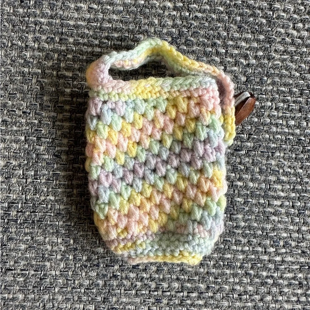 Multicolor Crochet Kids Hand Sanitizer Bag